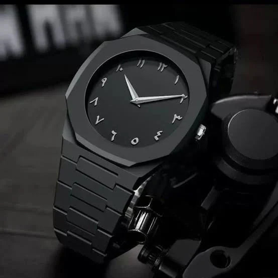 Premium Arabic Aura Black Dial Watch